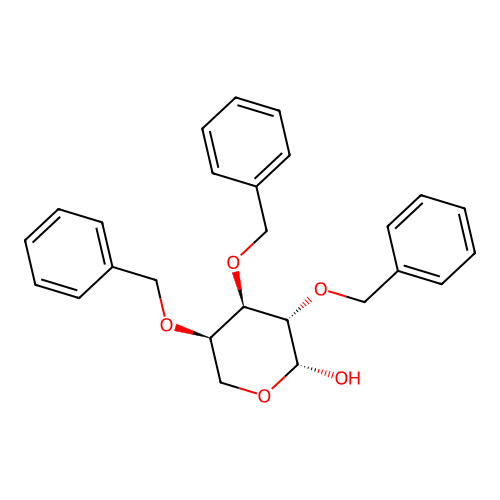 2,3,4-Tris-O-(phenylmethyl)-beta-D-arabinopyranose structure