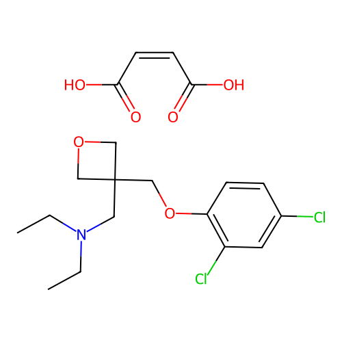 3-Oxetanemethylamine, 3-((2,4-dichlorophenoxy)methyl)-N,N-diethyl-, maleate structure