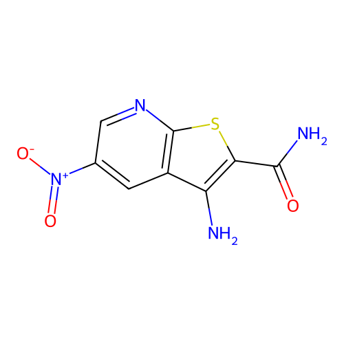 3-Amino-5-nitrothieno[2,3-b]pyridine-2-carboxamide structure