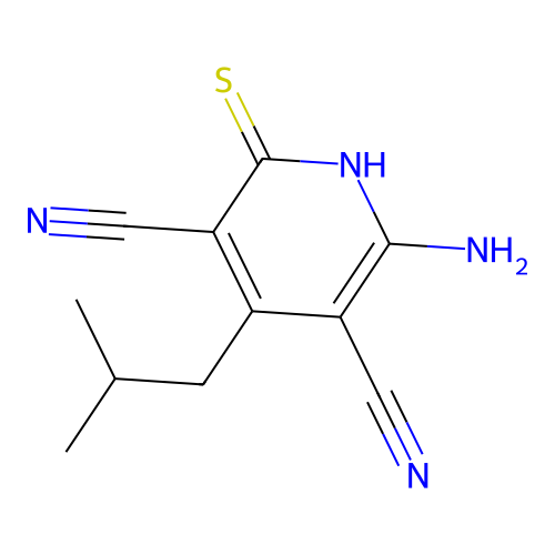 6-Amino-4-(2-methylpropyl)-2-thioxo-1,2-dihydropyridine-3,5-dicarbonitrile structure