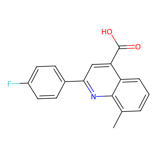 2-[p-Fluorophenyl]-8-methylcinchoninic acid structure