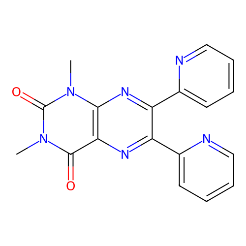 1,3-Dimethyl-6,7-dipyridin-2-ylpteridine-2,4-dione structure