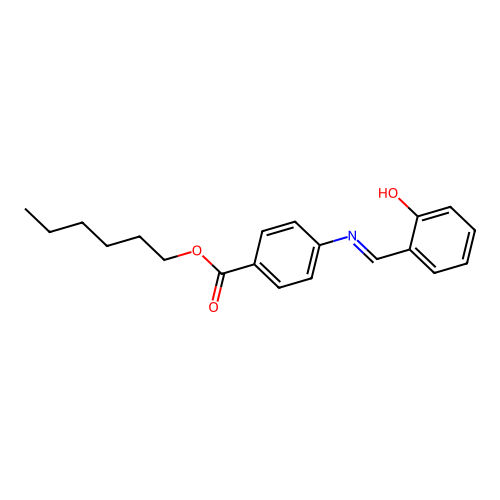 4-((2-Hydroxy-benzylidene)-amino)-benzoic acid hexyl ester structure