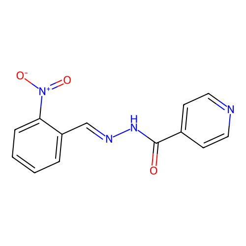 2-Nitrobenzaldehyde isonicotinoyl hydrazone structure