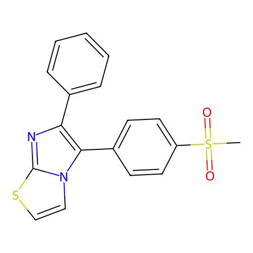 Imidazo[2,1-b]thiazole,5-[4-(methylsulfonyl)phenyl]-6-phenyl- structure