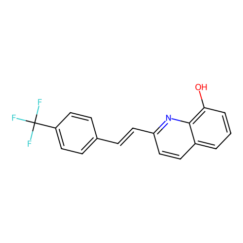 2-[(1E)-2-[4-(Trifluoromethyl)phenyl]ethenyl]quinolin-8-OL structure