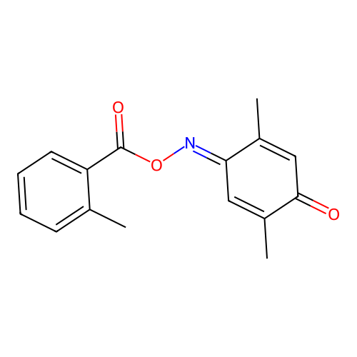 [(E)-(2,5-dimethyl-4-oxocyclohexa-2,5-dien-1-ylidene)amino] 2-methylbenzoate structure