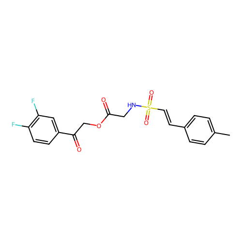 2-(3,4-Difluorophenyl)-2-oxoethyl 2-[2-(4-methylphenyl)ethenesulfonamido]acetate structure
