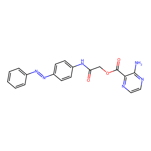 2-Pyrazinecarboxylic acid, 3-amino-, 2-oxo-2-[[4-(2-phenyldiazenyl)phenyl]amino]ethyl ester structure