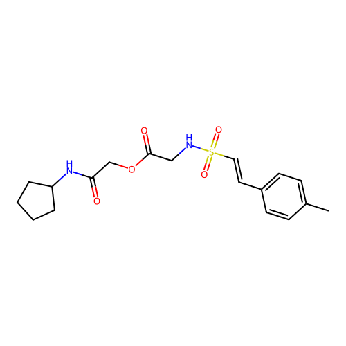 (Cyclopentylcarbamoyl)methyl 2-[2-(4-methylphenyl)ethenesulfonamido]acetate structure