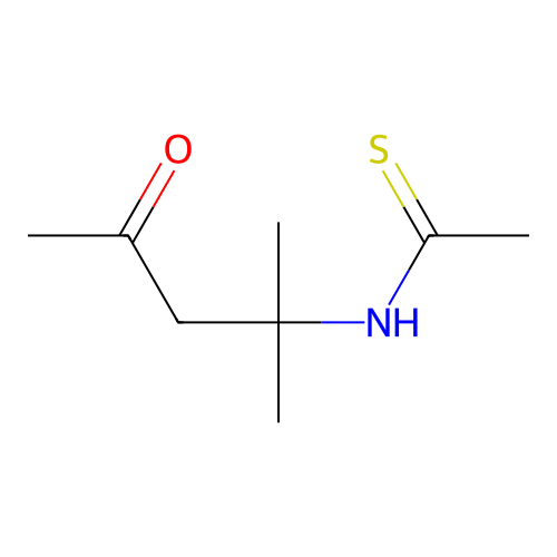 N-(2-methyl-4-oxopentan-2-yl)ethanethioamide structure