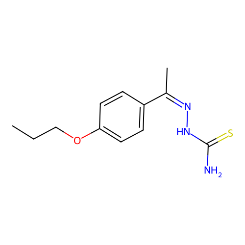 (Z)-2-(1-(4-propoxyphenyl)ethylidene)hydrazinecarbothioamide structure