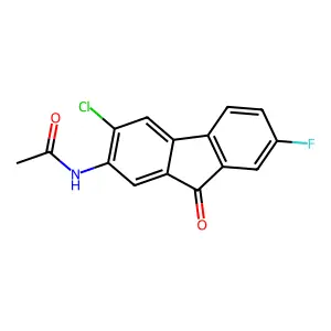 N-(3-chloro-7-fluoro-9-oxofluoren-2-yl)acetamide structure