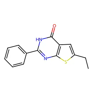 6-ethyl-2-phenyl-3H-thieno[2,3-d]pyrimidin-4-one structure