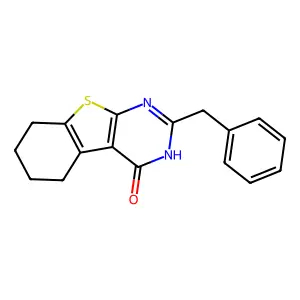 2-Benzyl-5,6,7,8-tetrahydro-3H-benzo[4,5]thieno[2,3-d]pyrimidin-4-one structure