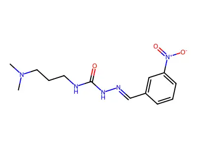 1-[3-(Dimethylamino)propyl]-3-[(3-nitrophenyl)methylideneamino]urea structure