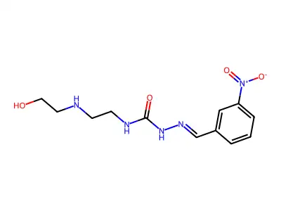 1-[2-(2-Hydroxyethylamino)ethyl]-3-[(3-nitrophenyl)methylideneamino]urea structure