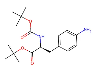 Phenylalanine, 4-amino-N-t-butyloxycarbonyl-, t-butyl ester structure