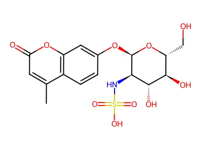 4-Methylumbelliferyl 2-Sulfamino-2-deoxy-  -D-glucopyranoside structure