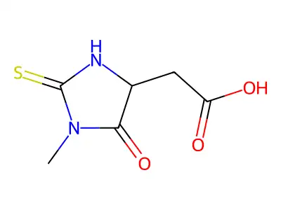2-(1-Methyl-5-oxo-2-thioxoimidazolidin-4-YL)acetic acid structure