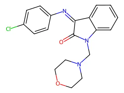 3-(4-Chlorophenyl)imino-1-(morpholin-4-ylmethyl)indol-2-one structure