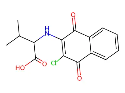 2-((3-Chloro-1,4-dioxo-1,4-dihydronaphthalen-2-yl)amino)-3-methylbutanoic acid structure