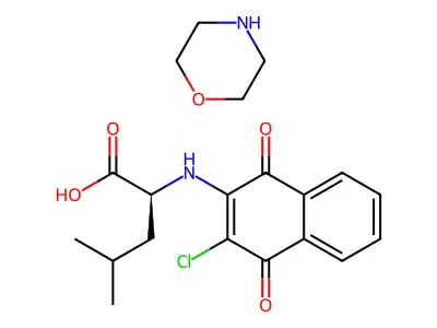 L-Leucine, N-(3-chloro-1,4-dihydro-1,4-dioxo-2-naphthalenyl)-, compd. with morpholine (1:1) structure