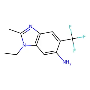 1-乙基-2-甲基-5-(三氟甲基)-1H-苯并咪唑-6-胺 structure