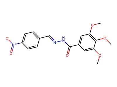3,4,5-trimethoxy-N-[(4-nitrophenyl)methylideneamino]benzamide structure