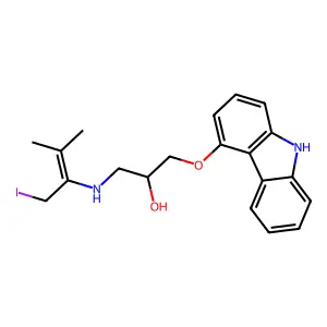 4-(3-((1,1-Dimethyl-3-iodopropenyl)amino)-2-hydroxypropoxy)carbazole structure
