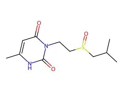 2,4(1H,3H)-Pyrimidinedione, 6-methyl-3-(2-((2-methylpropyl)sulfinyl)ethyl)- structure