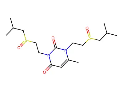 2,4(1H,3H)-Pyrimidinedione, 1,3-bis(2-((2-methylpropyl)sulfinyl)ethyl)-6-methyl- structure