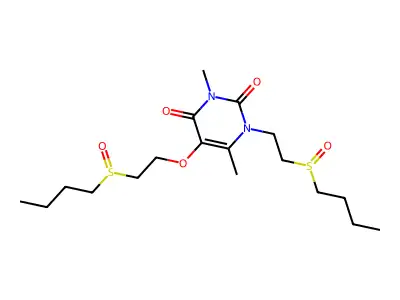 3,6-Dimethyl-1-butylsulfinylethyl-5-butylsulfinylethoxyuracil structure
