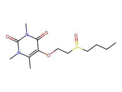 2,4(1H,3H)-Pyrimidinedione, 5-(2-(butylsulfinyl)ethoxy)-1,3,6-trimethyl- structure