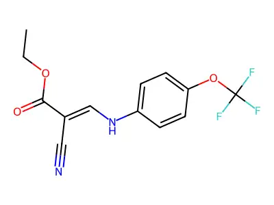 Ethyl 2-nitrilo-3-((4-(trifluoromethoxy)phenyl)amino)prop-2-enoate structure