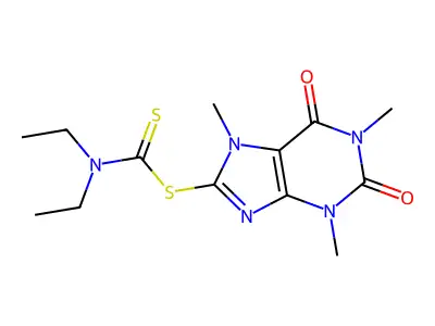 8-(Diethyldithiocarbamoyl)xanthine structure