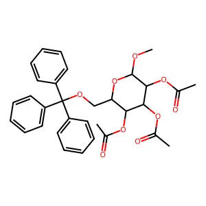 METHYL 2,3,4-TRI-O-ACETYL-6-O-TRITYL-A-D-GLUCOPYRANOSIDE structure