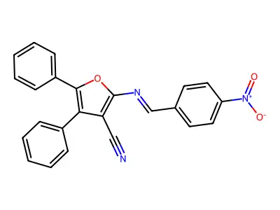 4,5-Diphenyl-2-(4-nitrobenzylideneamino)-3-furancarbonitrile structure