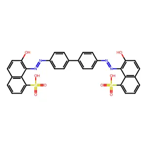 8,8'-[[1,1'-Biphenyl]-4,4'-diylbis(diazene-2,1-diyl)]bis(7-hydroxynaphthalene-1-sulfonic acid) structure