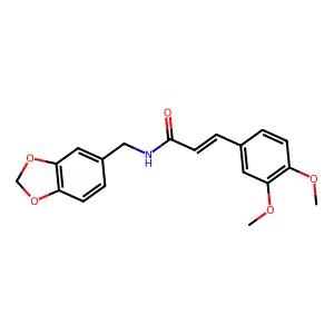 N-(1,3-benzodioxol-5-ylmethyl)-3-(3,4-dimethoxyphenyl)acrylamide structure