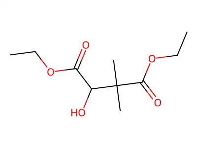 Butanedioic acid, 3-hydroxy-2,2-dimethyl-, diethyl ester structure