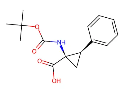 (1R,2R)-N-Boc-1-amino-2-phenylcyclopropanecarboxylic acid structure