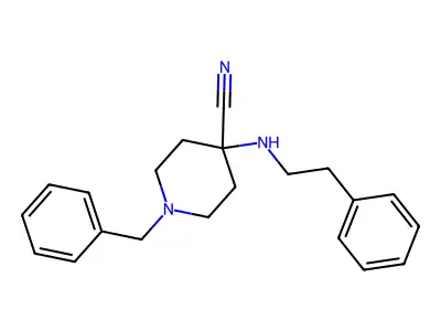 1-Benzyl-4-(phenethylamino)piperidine-4-carbonitrile structure