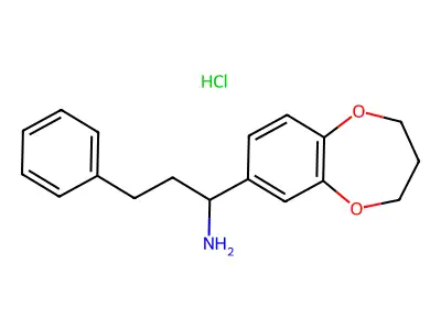 7-(1-Amino-3-phenylpropyl)-1,5-benzodioxepane hydrochloride structure