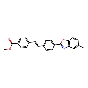 4-[2-[4-(5-甲基-2-苯并噁唑基)苯基]乙烯基]苯甲酸甲酯 structure