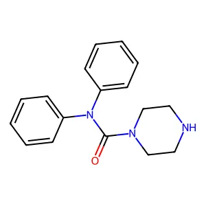 Piperazine-1-carboxylic acid diphenylamide structure