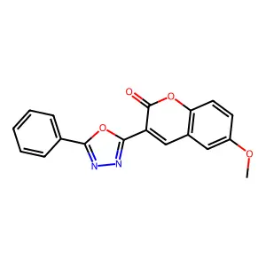 6-methoxy-3-(5-phenyl-1,3,4-oxadiazol-2-yl)-2H-chromen-2-one structure