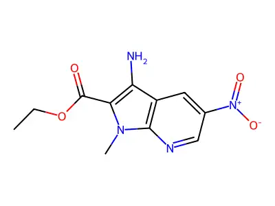 ethyl 3-amino-1-methyl-5-nitro-1H-pyrrolo[2,3-b]pyridine-2-carboxylate structure