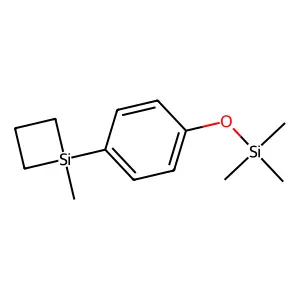 4-(1-Methyl-1-siletanyl)phenol, TMS derivative structure