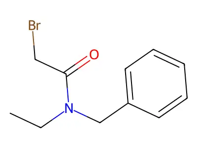 N-benzyl-2-bromo-N-ethylacetamide structure
